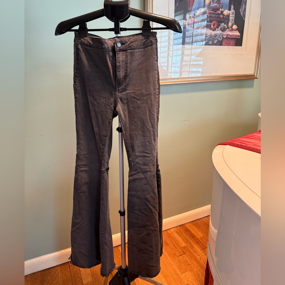 Free People Charcoal EXTRA Flare Jeans